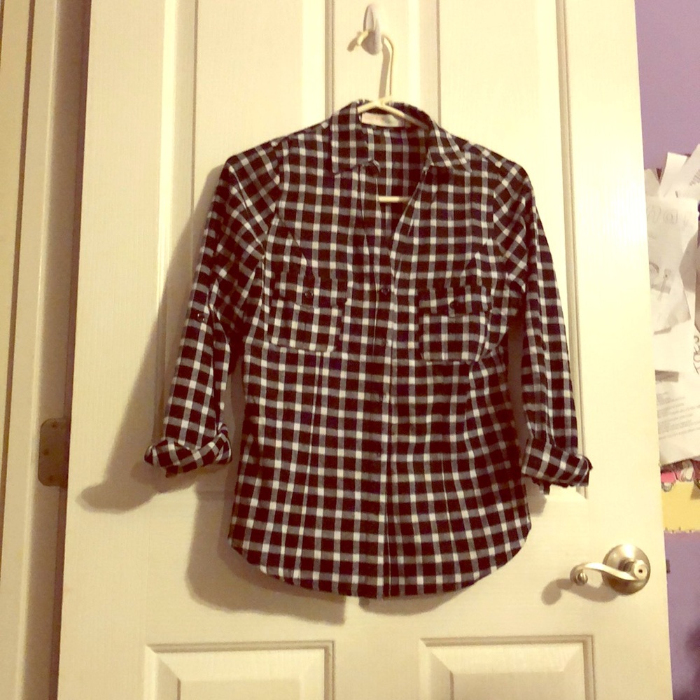 Black and white checkered flannel.
